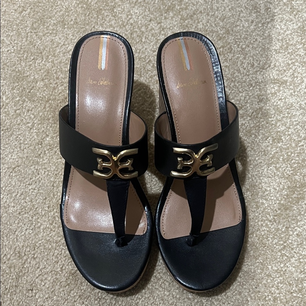 Sam Edelman Black and Gold Women's Sandals